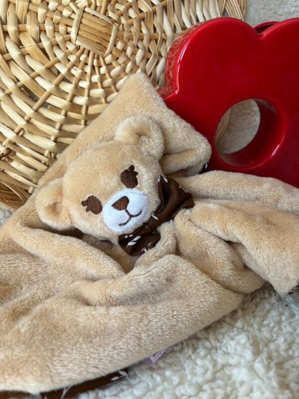 Doudou ourson marron feuille