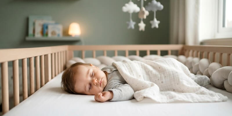 Bébé qui dort dans son berceau